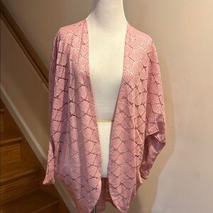 Pink Open-Front Women's Sweater